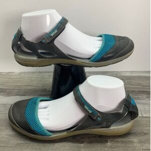 Teva Westwater Womens 10 Grey Turquoise Sport Sandals Mary Jane F8811L